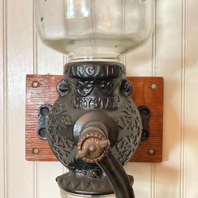 LOT 139: Vintage Arcade Crystal No 3 Wall Mount Coffee Grinder