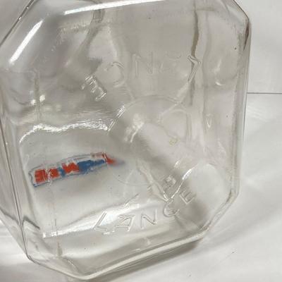 LOT 142: Vintage Glass Lance Display Jar with Lid and Ritz Cracker Tin
