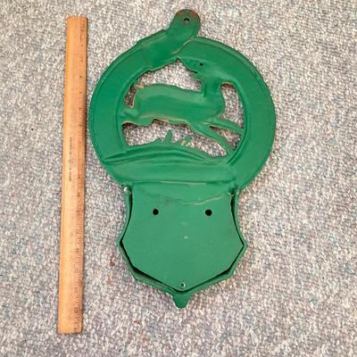 LOT 143: John Deere Tractor Collection - Moline, Ill 1847 Cast Iron Wall Mount Mail Holder / Plaque, Tin Sign, Pair of Caps and More