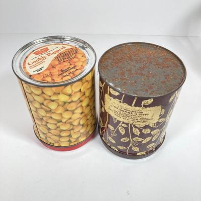 LOT 144: Vintage Glass Planter's Peanuts Display Jar, Planter's Glass Jar with Lid and Vintage Tins