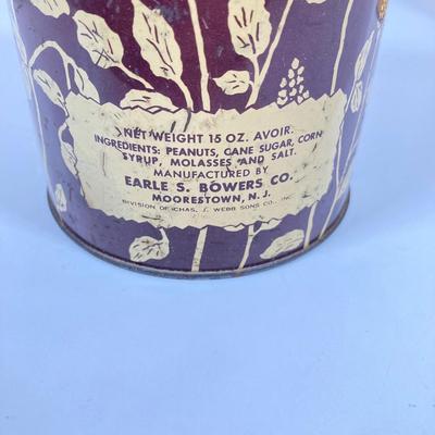 LOT 144: Vintage Glass Planter's Peanuts Display Jar, Planter's Glass Jar with Lid and Vintage Tins