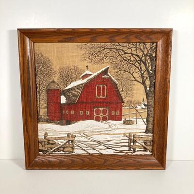 LOT 146: Pair of Vintage Kay Dee Handprints Pure Linen Wall Hangings with Signed and Painted Decorative Saw Blades