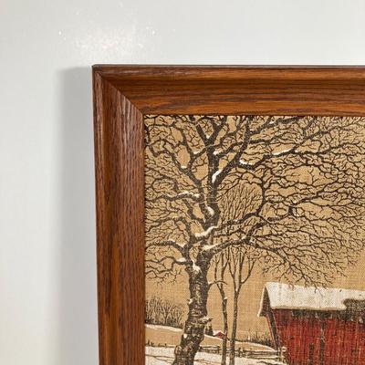 LOT 146: Pair of Vintage Kay Dee Handprints Pure Linen Wall Hangings with Signed and Painted Decorative Saw Blades