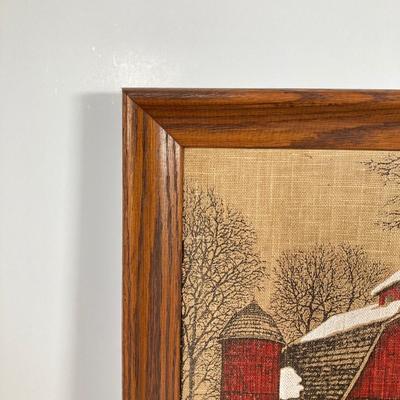 LOT 146: Pair of Vintage Kay Dee Handprints Pure Linen Wall Hangings with Signed and Painted Decorative Saw Blades