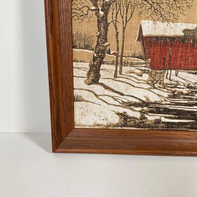 LOT 146: Pair of Vintage Kay Dee Handprints Pure Linen Wall Hangings with Signed and Painted Decorative Saw Blades