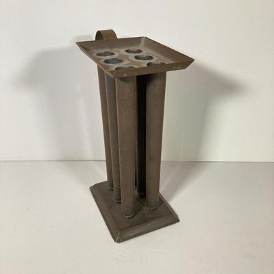 LOT 147: Vintage Kitchen / Farmhouse Collection - Match Holder, Enamel Ladles, Candle Holder, Tins and More