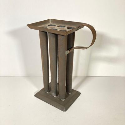 LOT 147: Vintage Kitchen / Farmhouse Collection - Match Holder, Enamel Ladles, Candle Holder, Tins and More