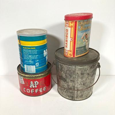 LOT 149: Vintage Kitchen Collection - Wooden Boxes, Tins, Spices and More