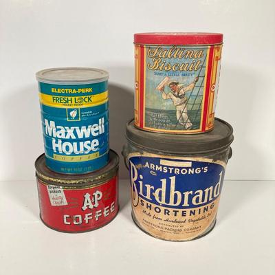 LOT 149: Vintage Kitchen Collection - Wooden Boxes, Tins, Spices and More