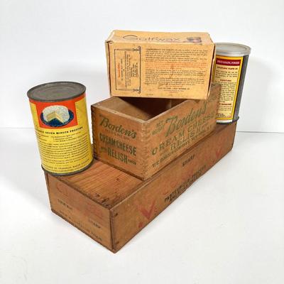 LOT 149: Vintage Kitchen Collection - Wooden Boxes, Tins, Spices and More