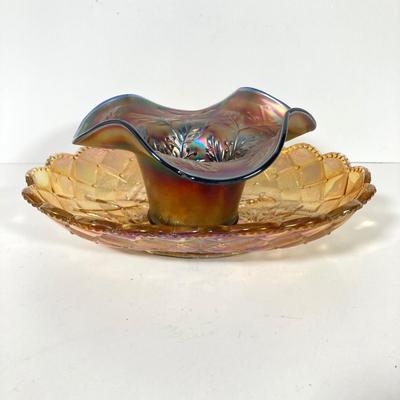 LOT 150: Collection of Decorative Serving Glass - Iridescent / Carnival and More
