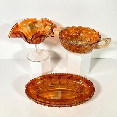 LOT 151: Collection of Carnival / Marigold Glass