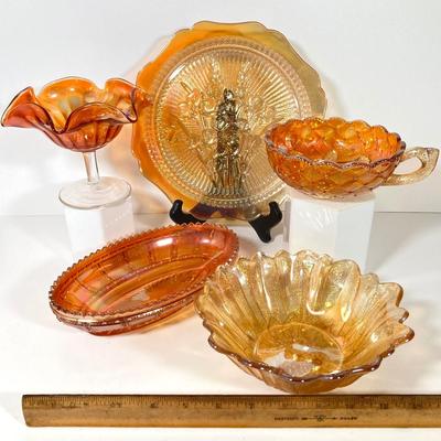 LOT 151: Collection of Carnival / Marigold Glass