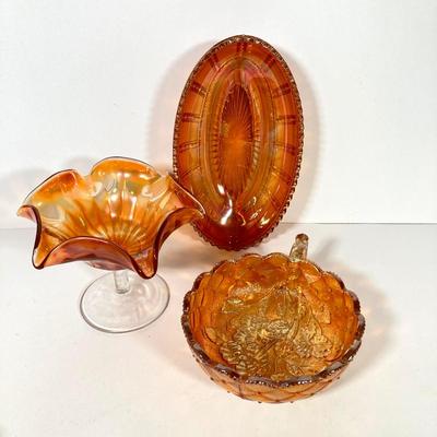 LOT 151: Collection of Carnival / Marigold Glass