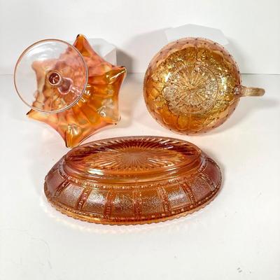 LOT 151: Collection of Carnival / Marigold Glass