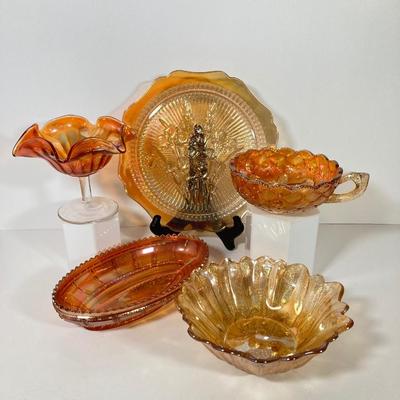 LOT 151: Collection of Carnival / Marigold Glass