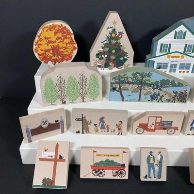 LOT 152: Large Collection of Cat's Meow Village Replicas - Pitman, Richwood, Elmer, Thorofare, Yankee Candle and More