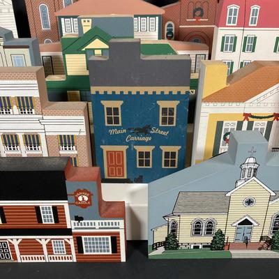 LOT 152: Large Collection of Cat's Meow Village Replicas - Pitman, Richwood, Elmer, Thorofare, Yankee Candle and More