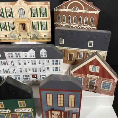 LOT 153: Cat's Meow Village Replicas - Featuring Local Towns of Pitman, Glassboro, Hardingville, Pennsville and More