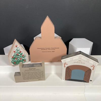 LOT 153: Cat's Meow Village Replicas - Featuring Local Towns of Pitman, Glassboro, Hardingville, Pennsville and More