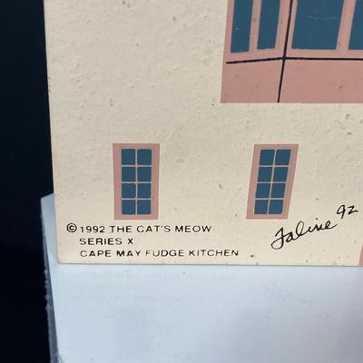 LOT 154: Collection of Cat's Meow Village Replicas Featuring Ocean City, Cape May, Lighthouses, Trinket Box, "The Banning Wharf...