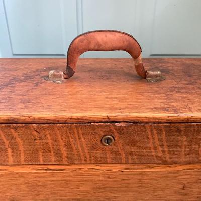 LOT 156: Vintage Machinist's Wooden Storage / Tool Box