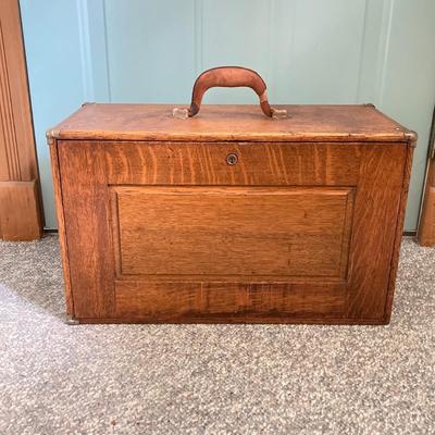 LOT 156: Vintage Machinist's Wooden Storage / Tool Box