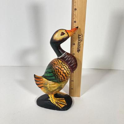 LOT 157: Collection of Six Hand Painted Wooden Ducks - Signed by Artist, Made in The People's Republic of China and More