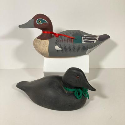 LOT 157: Collection of Six Hand Painted Wooden Ducks - Signed by Artist, Made in The People's Republic of China and More