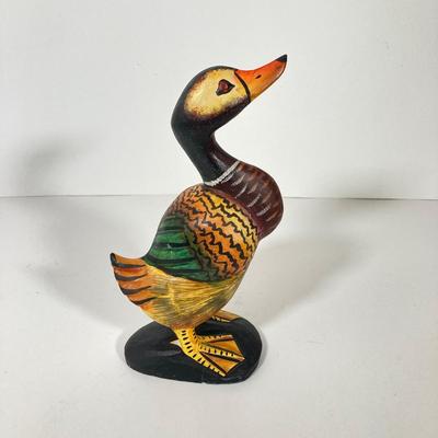 LOT 157: Collection of Six Hand Painted Wooden Ducks - Signed by Artist, Made in The People's Republic of China and More