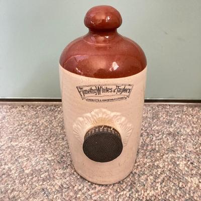LOT 159: Vintage Pottery Jug, Timothy White & Taylor's Stoneware Hot Water Bottle (Lovatt's Langley Ware England), Ceramic...