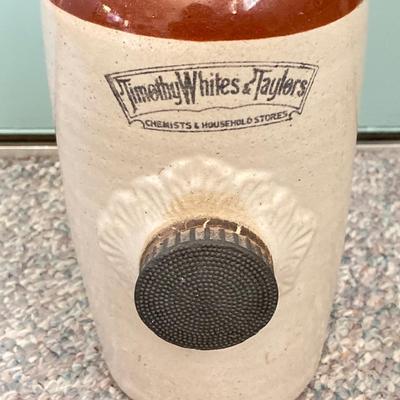 LOT 159: Vintage Pottery Jug, Timothy White & Taylor's Stoneware Hot Water Bottle (Lovatt's Langley Ware England), Ceramic...