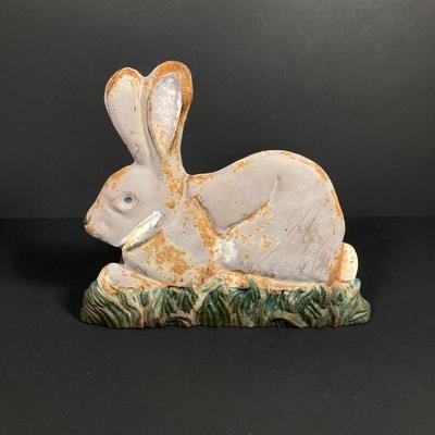 LOT 160: Vintage Cast Iron Rabbit / Bunny Hose Hanger Rack and Boot Cleaner