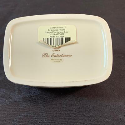 LOT 163: Lenox Gilded Garden Basket, Housewarming Divided Condiment Dish, and Cherished Friends Trinket Box