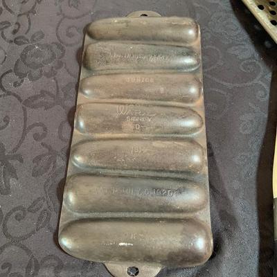LOT 165: Vintage Kitchen Gadgets Featuring Wagner Kristy Korn Kobs Junior Cornbread Molds, Graters, Strainers and More