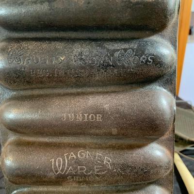 LOT 165: Vintage Kitchen Gadgets Featuring Wagner Kristy Korn Kobs Junior Cornbread Molds, Graters, Strainers and More