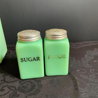 LOT 167: Jadeite Shakers and Jar