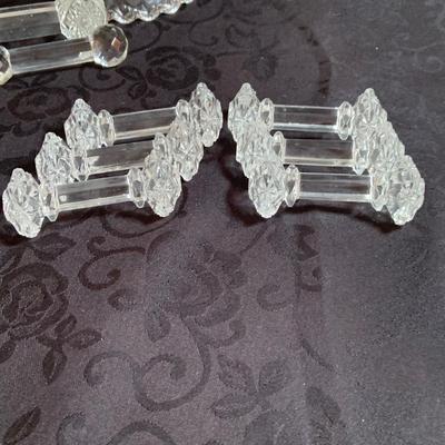 LOT 168: Vintage/Antique Crystal Knife Rests, Salt Dishes, Cake Stand, Flower Frog and More