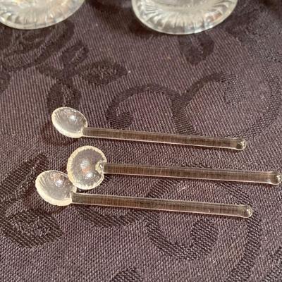 LOT 168: Vintage/Antique Crystal Knife Rests, Salt Dishes, Cake Stand, Flower Frog and More