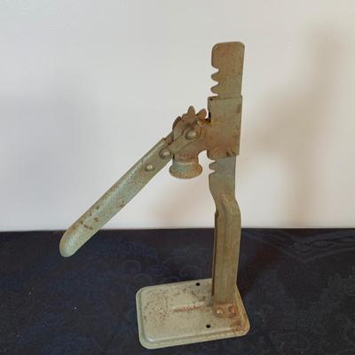 LOT 170: Vintage/Antique HopKing Butcher Paper Dispenser, Primitive Wood Slaw Slicer, Bottle Capper, Cherry Pitter and Moe