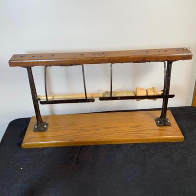 LOT 170: Vintage/Antique HopKing Butcher Paper Dispenser, Primitive Wood Slaw Slicer, Bottle Capper, Cherry Pitter and Moe