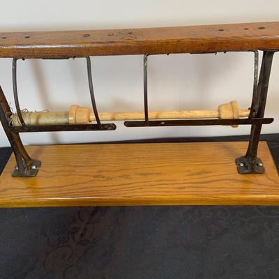 LOT 170: Vintage/Antique HopKing Butcher Paper Dispenser, Primitive Wood Slaw Slicer, Bottle Capper, Cherry Pitter and Moe