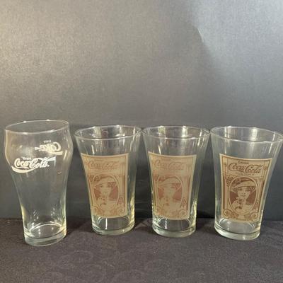LOT 173: Coke/Coca Cola Collection with Tins, Glasses, Vintage Bottles and More