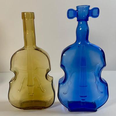 LOT 176: Collection of Violin Shaped Glass Bottles