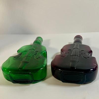 LOT 176: Collection of Violin Shaped Glass Bottles
