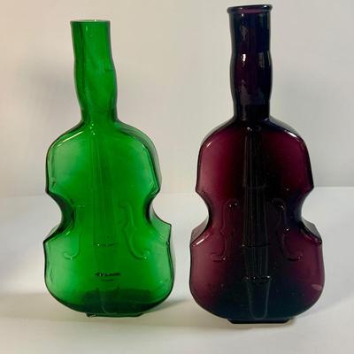 LOT 176: Collection of Violin Shaped Glass Bottles