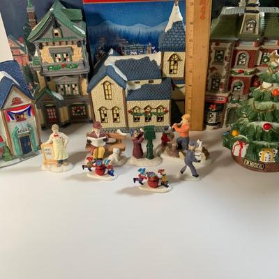 LOT 179: Ceramic Holiday Village Houses, Figures and More