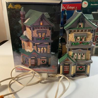 LOT 179: Ceramic Holiday Village Houses, Figures and More