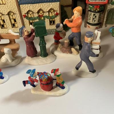 LOT 179: Ceramic Holiday Village Houses, Figures and More