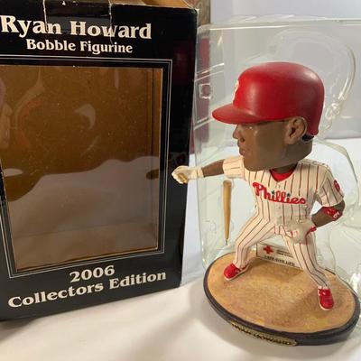 LOT 180: Philadelphia Phillies Memorabilia Including, Cards, Cap, Coke Can, Ryan Howard Bobble Head, Sign and Ephemera